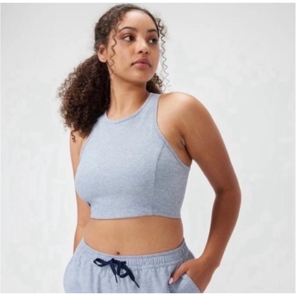 Outdoor Voices Athena Crop Top‎ Sports Bra Women’s Small Blue Workout Athletic